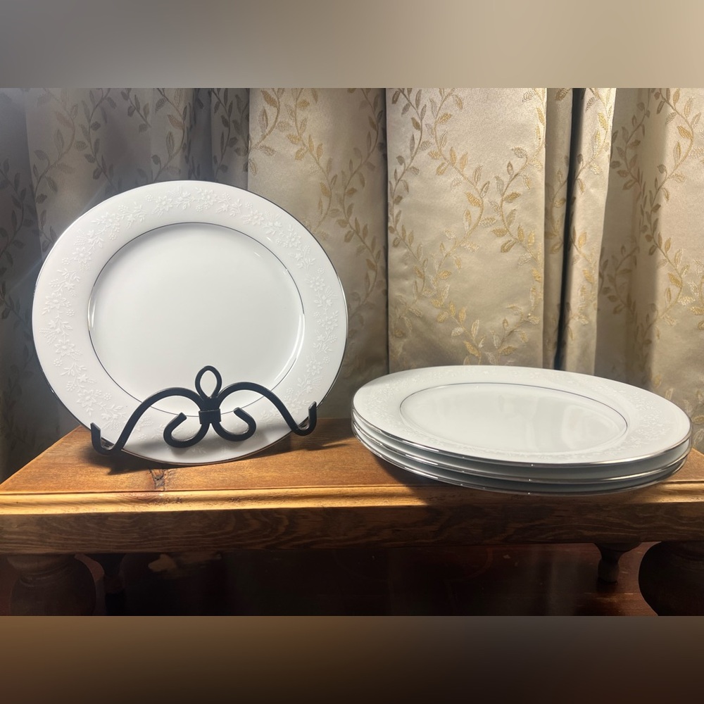 (Set #1 of 2) Salad Plates 8.25” Set of 4 Noritake Buckingham 6438 Japan